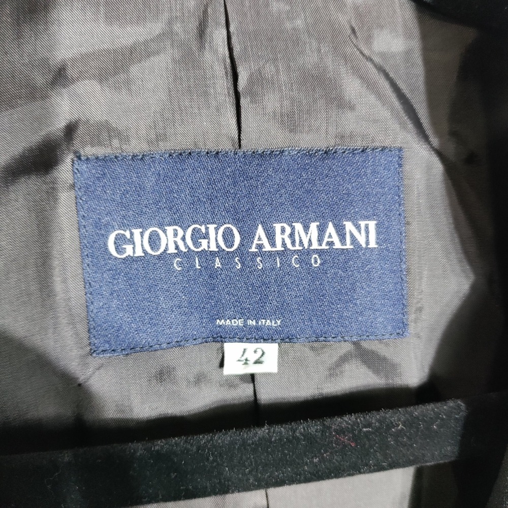 Giorgio Armani Classico Women Black Wool Blend 2 Button Blazer Jacket Italy 42 - Picture 3 of 7